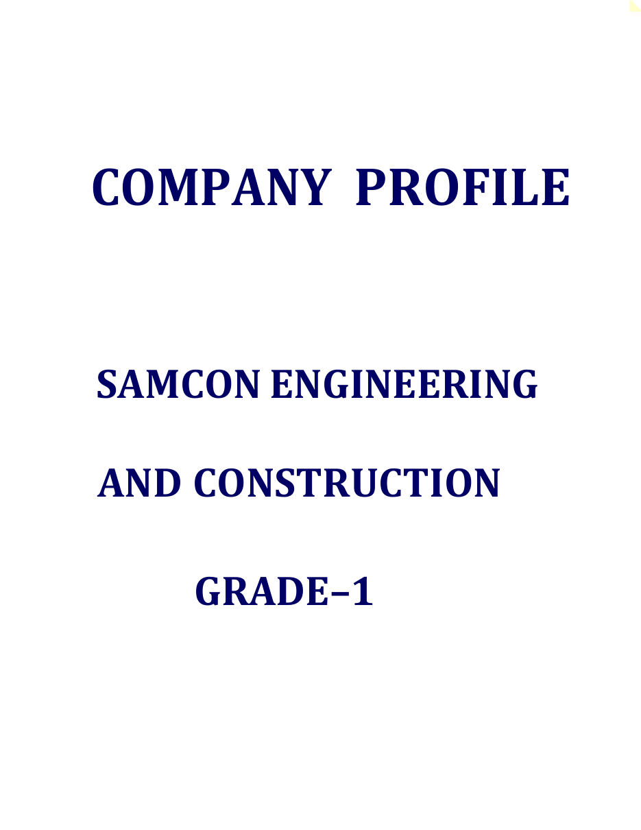 Company Profile & Awards — page 1
